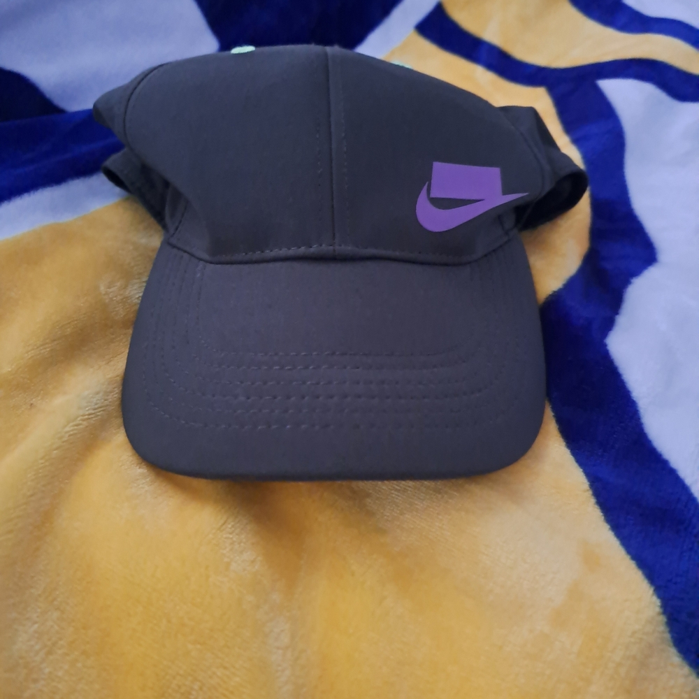 Nike Black Snapback Cap with Purple Logo